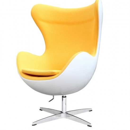 Fine Mod Imports Fiesta Fiberglass Chair In Wool, Yellow