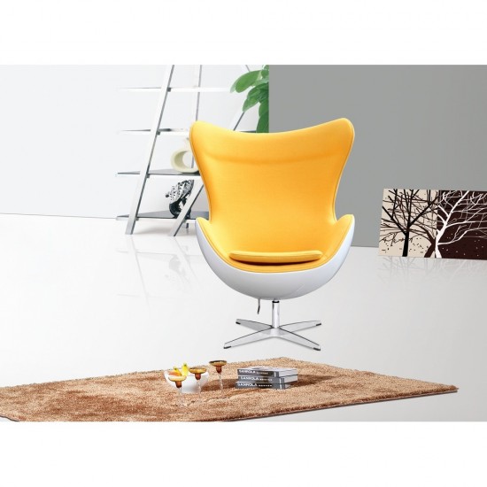 Fine Mod Imports Fiesta Fiberglass Chair In Wool, Yellow