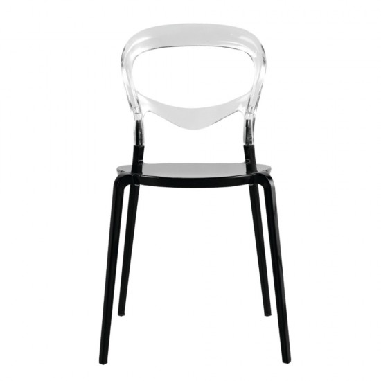 Fine Mod Imports Evo Acrylic Dining Side Chair, Transparent