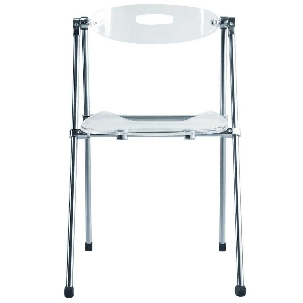 Fine Mod Imports Acrylic Folding Chair, Smok Fine Mod Imports Acrylic Folding Chair, Smok