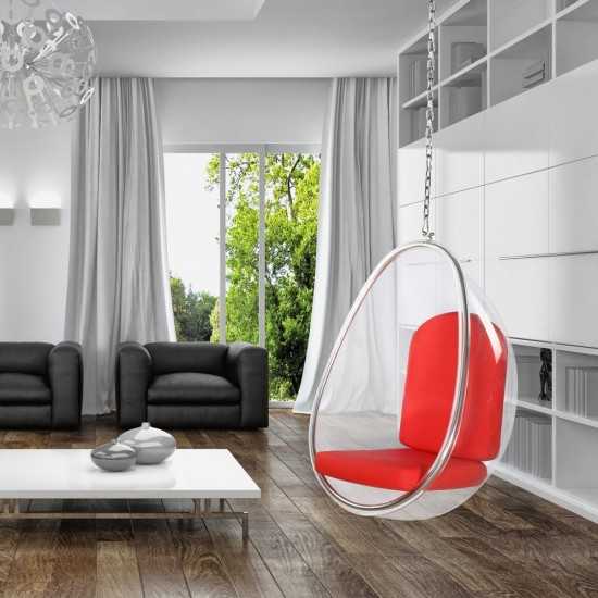 Fine Mod Imports Balloon Hanging Chair, Red