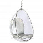 Fine Mod Imports Balloon Hanging Chair, Silver