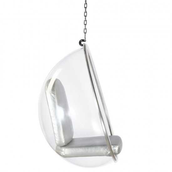 Fine Mod Imports Balloon Hanging Chair, Silver