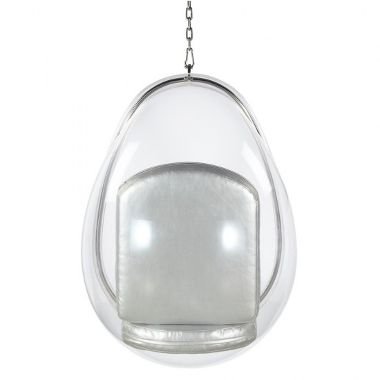 Fine Mod Imports Balloon Hanging Chair, Silver