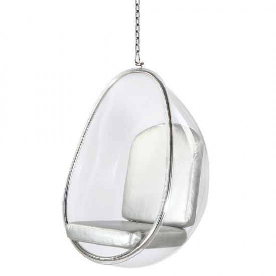 Fine Mod Imports Balloon Hanging Chair, Silver