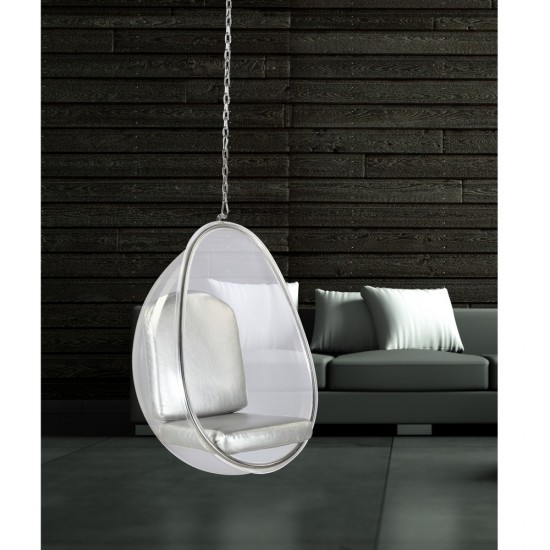 Fine Mod Imports Balloon Hanging Chair, Silver