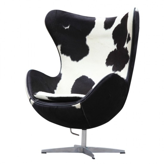 Fine Mod Imports Inner Chair Pony Hide, Black and White