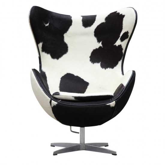 Fine Mod Imports Inner Chair Pony Hide, Black and White