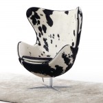 Fine Mod Imports Inner Chair Pony Hide, Black and White