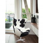 Fine Mod Imports Inner Chair Pony Hide, Black and White