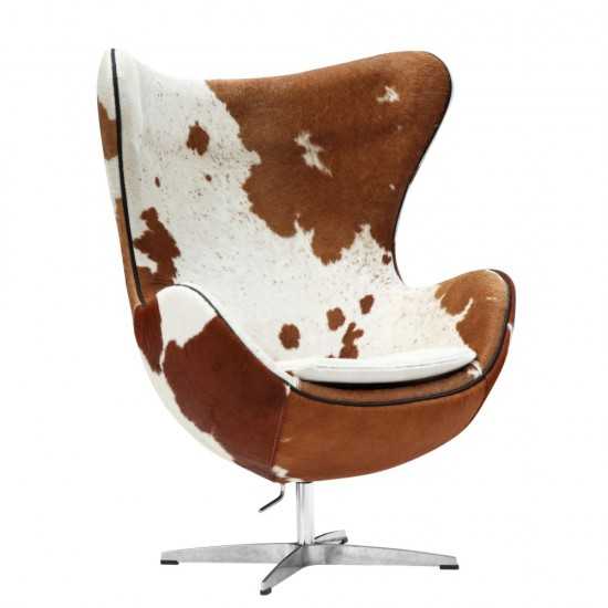 Fine Mod Imports Inner Chair Pony Hide, Brown and White