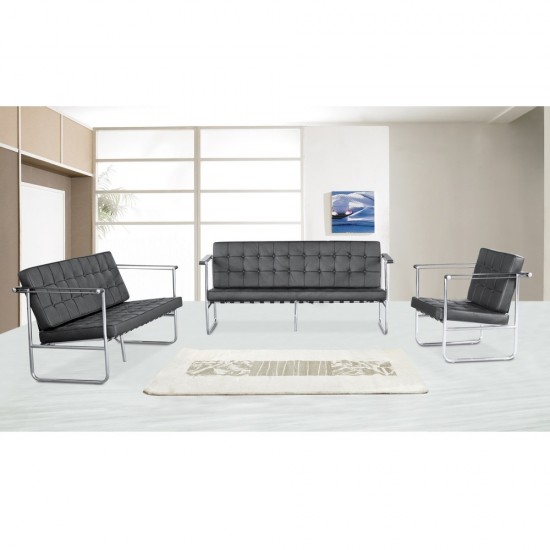 Fine Mod Imports Celona Loveseat, Black