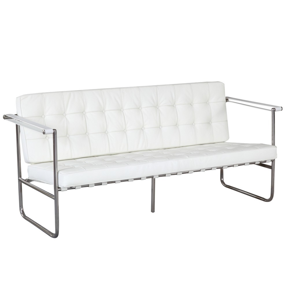 Fine Mod Imports Celona Sofa, White Fine Mod Imports Celona Sofa, White
