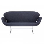 Fine Mod Imports Swan Sofa Fabric, Black