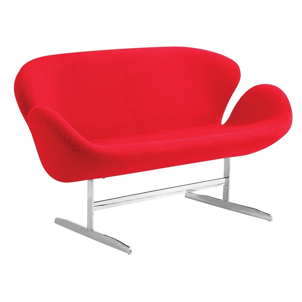 Fine Mod Imports Swan Sofa Fabric, Red Fine Mod Imports Swan Sofa Fabric, Red