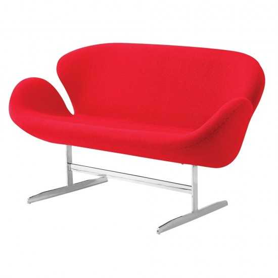 Fine Mod Imports Swan Sofa Fabric, Red