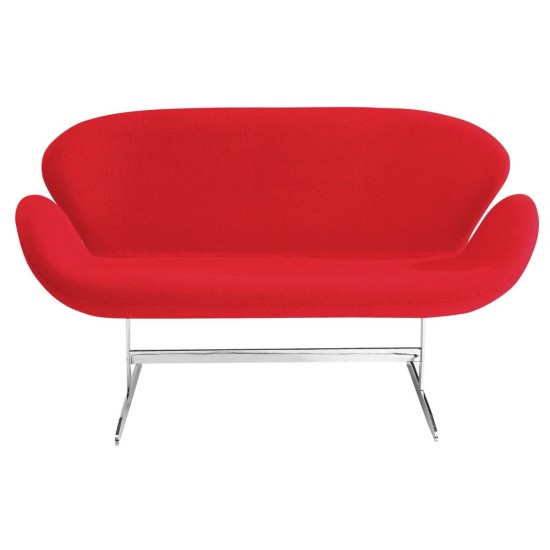 Fine Mod Imports Swan Sofa Fabric, Red
