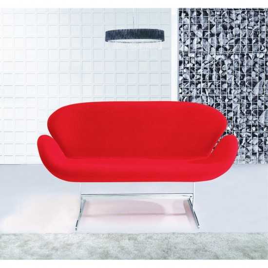 Fine Mod Imports Swan Sofa Fabric, Red