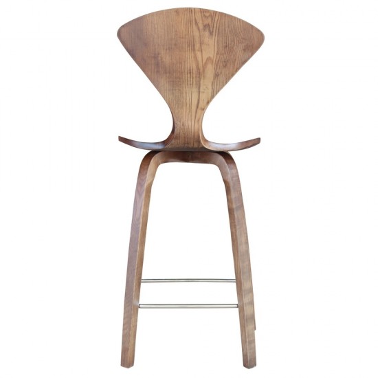 Fine Mod Imports Wooden Counter Chair 25", Walnut