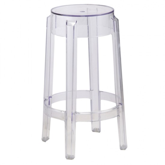 Fine Mod Imports Clear Counter Stool, Clear