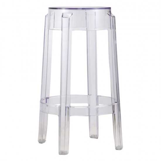 Fine Mod Imports Clear Counter Stool, Clear