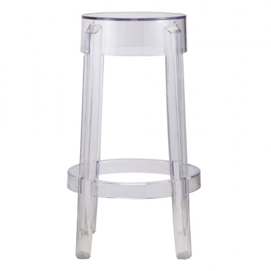Fine Mod Imports Clear Counter Stool, Clear
