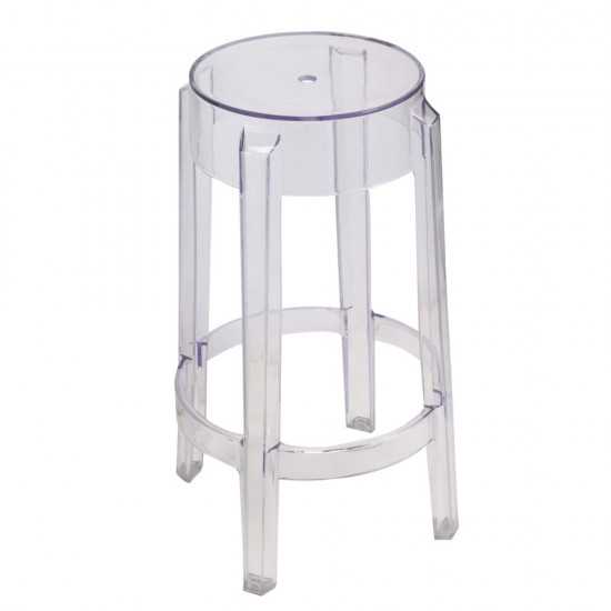 Fine Mod Imports Clear Counter Stool, Clear