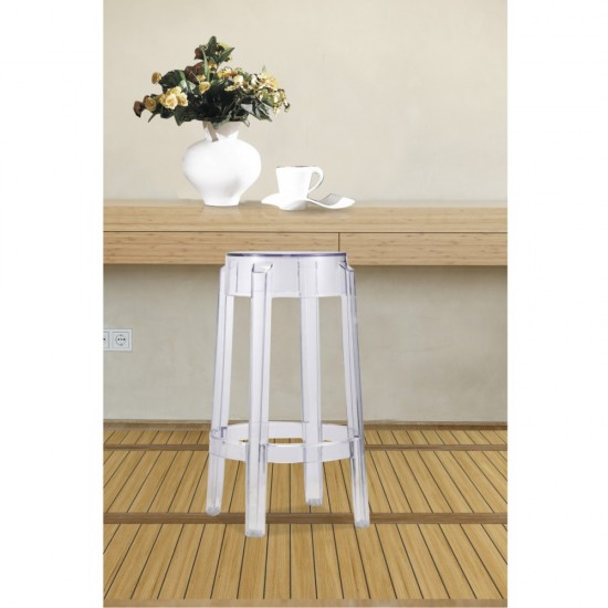 Fine Mod Imports Clear Counter Stool, Clear