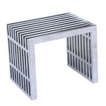 Fine Mod Imports Zeta Stainless Steel Bench Short, Silver