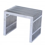 Fine Mod Imports Zeta Stainless Steel Bench Short, Silver