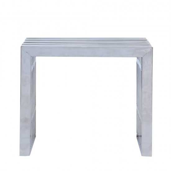 Fine Mod Imports Zeta Stainless Steel Bench Short, Silver