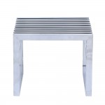 Fine Mod Imports Zeta Stainless Steel Bench Short, Silver