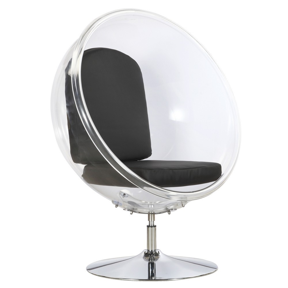 Fine Mod Imports Ball Acrylic Chair, Black