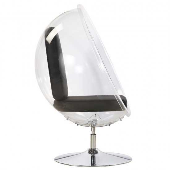 Fine Mod Imports Ball Acrylic Chair, Black