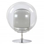 Fine Mod Imports Ball Acrylic Chair, Silver