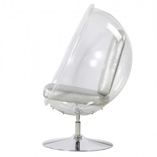 Fine Mod Imports Ball Acrylic Chair, Silver