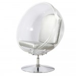 Fine Mod Imports Ball Acrylic Chair, Silver