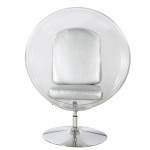 Fine Mod Imports Ball Acrylic Chair, Silver