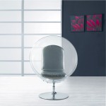 Fine Mod Imports Ball Acrylic Chair, Silver