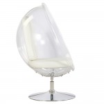 Fine Mod Imports Ball Acrylic Chair, White