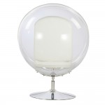 Fine Mod Imports Ball Acrylic Chair, White