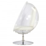 Fine Mod Imports Ball Acrylic Chair, White