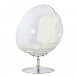 Fine Mod Imports Ball Acrylic Chair, White