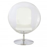 Fine Mod Imports Ball Acrylic Chair, White