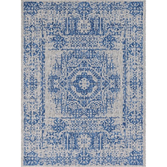 Rug Unique Loom Outdoor Traditional Blue Rectangular 8' 0 x 11' 4