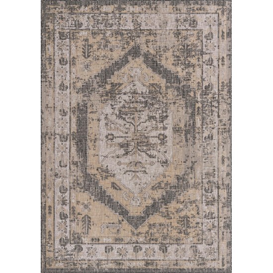 Rug Unique Loom Outdoor Traditional Charcoal Rectangular 7' 10 x 11' 0