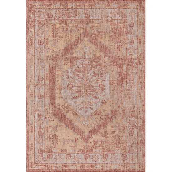 Rug Unique Loom Outdoor Traditional Rust Red Rectangular 7' 0 x 10' 0