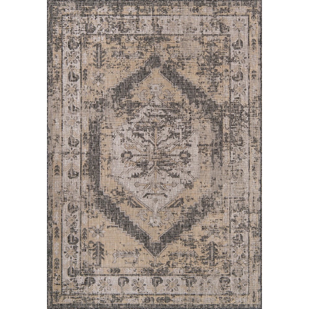 Rug Unique Loom Outdoor Traditional Charcoal Rectangular 7' 0 x 10' 0 Rug Unique Loom Outdoor Traditional Charcoal Rectangular 7' 0 x 10' 0