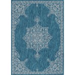 Rug Unique Loom Outdoor Traditional Teal Rectangular 7' 0 x 10' 0