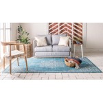Rug Unique Loom Outdoor Traditional Teal Rectangular 7' 0 x 10' 0